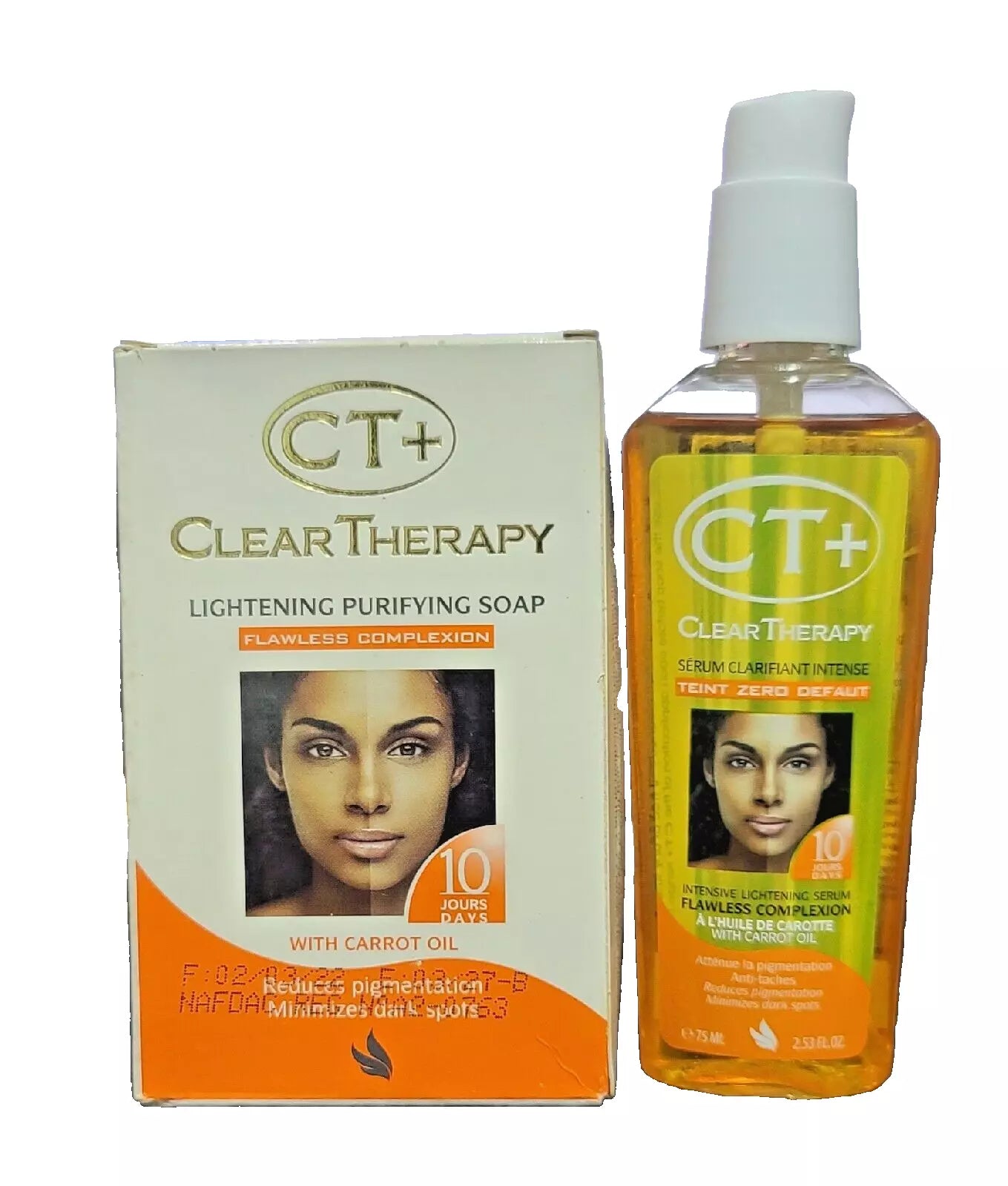 CT+ Clear Therapy Complexion Dark Spot Reduction Carrot Oil & Soap Skincare Set