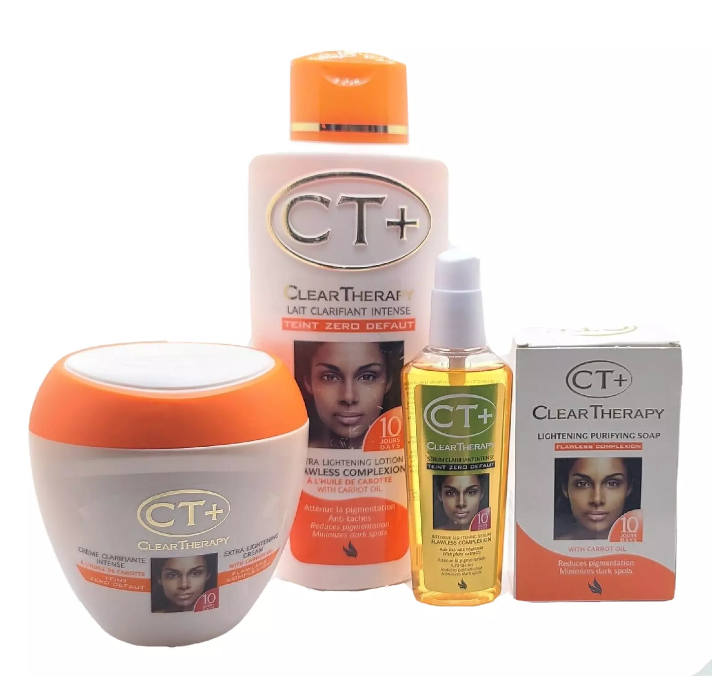 CT+ ClearTherapy Flawless Complexion Dark Spot Reduction Carrot Oil SkinCare Set